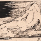 Henryk Płóciennik, Akt, 1954, tusz, papier 11x16 cm