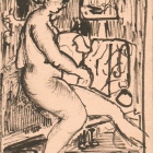 Henryk Płóciennik, Akt, 1958, rysunek, papier 18x10 cm