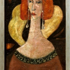 Henryk Płóciennik, Portret kobiety, lata 50. XX w., olej, płótno 77x50 cm