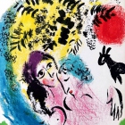 March Chagall - Kochankowie z Czerwonym Słońcem